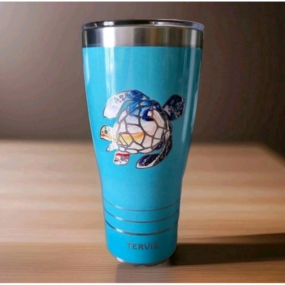 Tervis 30oz Stainless Steel Tumbler Sea Turtle Sunset Insulated Travel Cup NEW